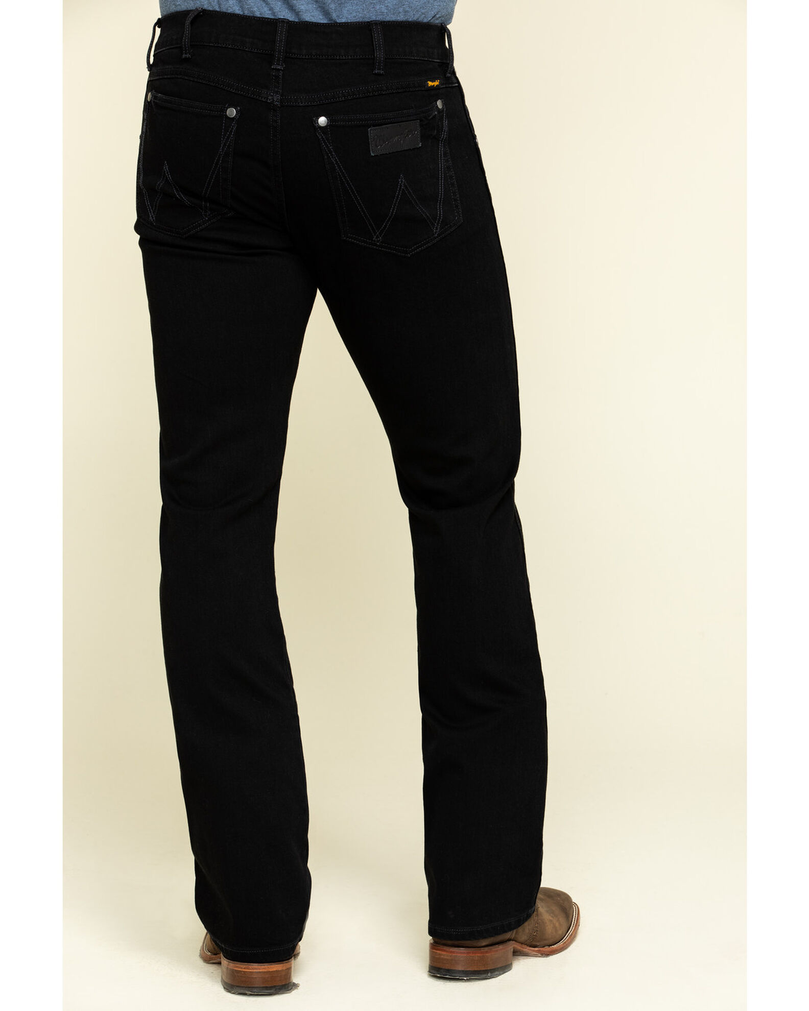 Black wrangler bootcut jeans top