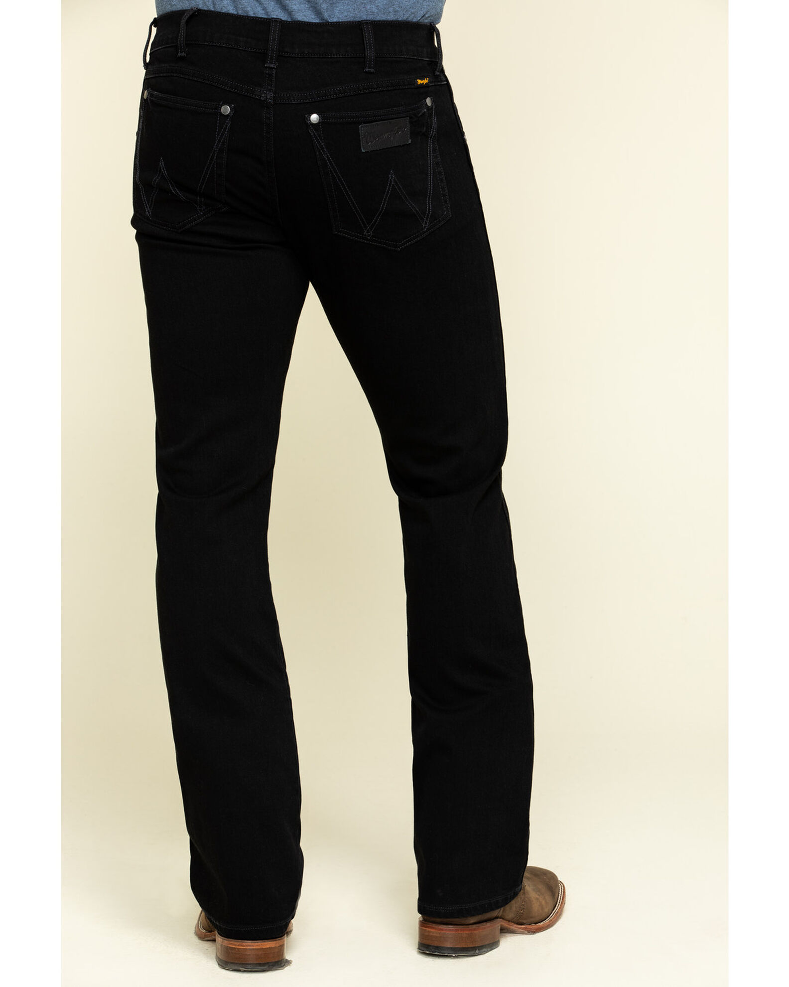 Wrangler Retro Premium Men's Black Stretch Slim Bootcut Jeans | Boot Barn
