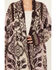 Image #3 - Room 34 Women's Floral Print Jacquard Cardigan, Pink, hi-res