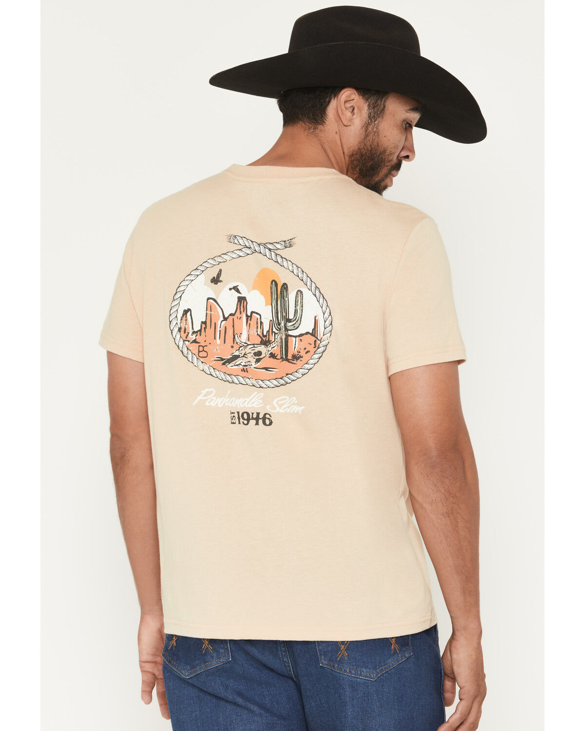 Image #1 - Panhandle Slim Men's Desert Short Sleeve Graphic T-Shirt, Taupe, hi-res
