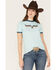 Kimes Ranch Women's Rhythm Ringer Performance Tech Tee, Light Blue, hi-res