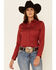 Image #1 - Shyanne Women's Solid Bossa Nova Red Long Sleeve Snap Western Core Riding Shirt , , hi-res