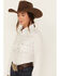 Rough Stock by Panhandle Women's Long Sleeve Pearl Snap Western Shirt, Cream, hi-res