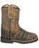 Image #2 - Smoky Mountain Toddler Boys' Autry Caiman Print Western Boots - Broad Square Toe, Black, hi-res