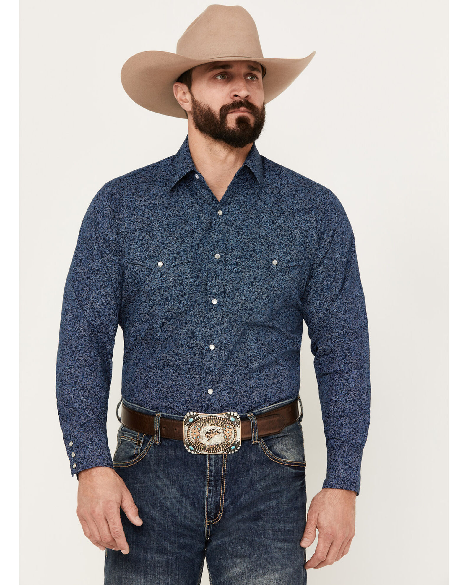 Navy blue hotsell western shirt