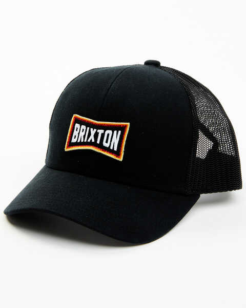 Brixton Men's Truss Logo Mesh Back Baseball Cap, Black, hi-res