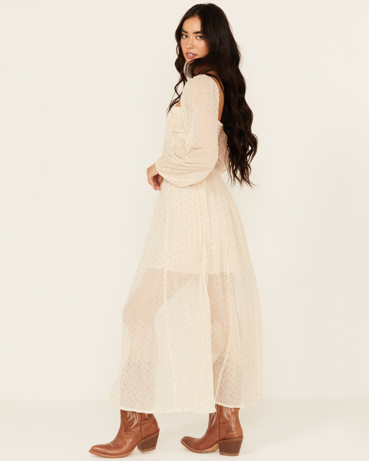 Image #2 - Free People Women's Malina Long Sleeve Maxi Dress, White, hi-res