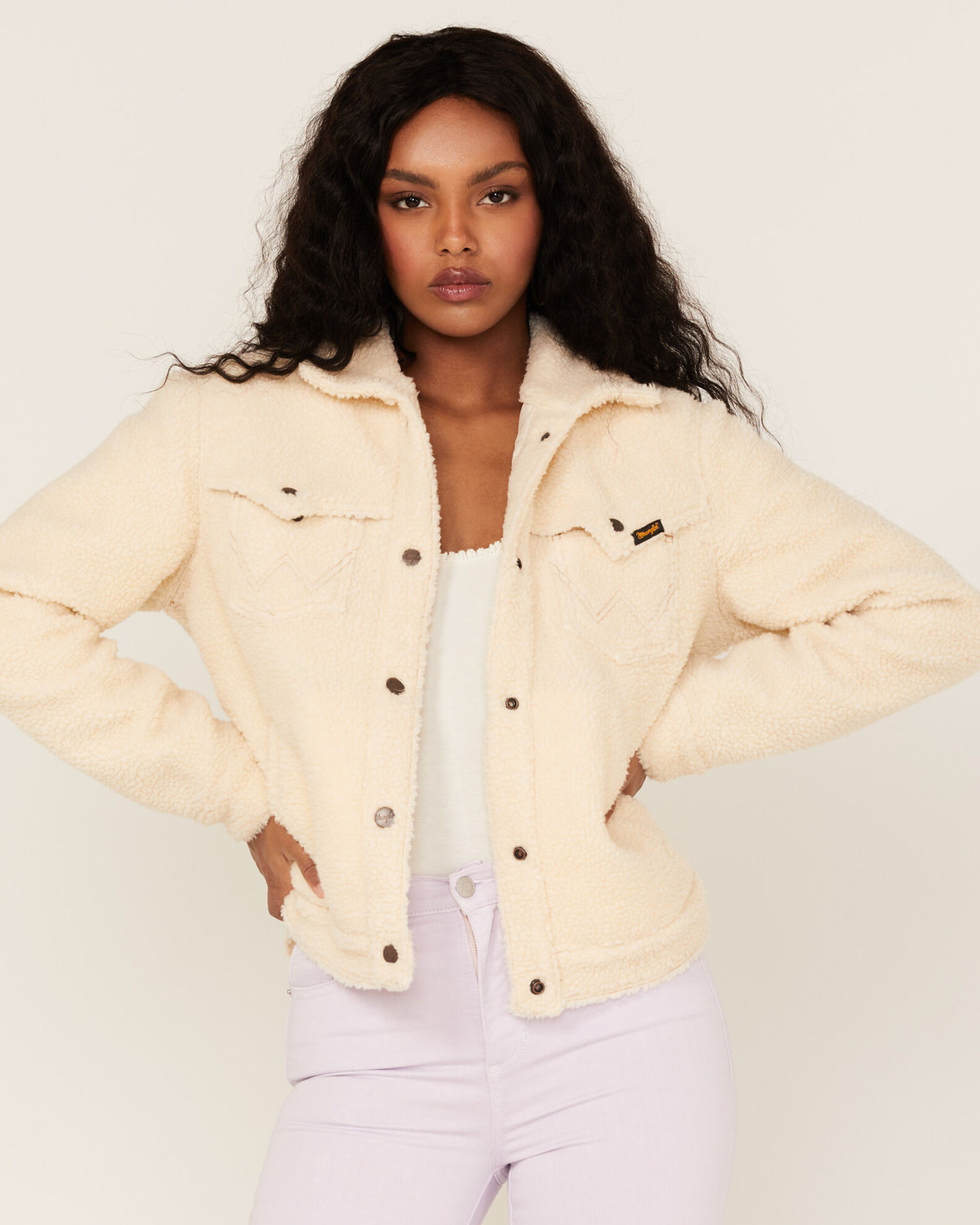 Wrangler Women s Sherpa Snap Jacket Boot Barn