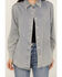 Image #3 - Blue B Women's Light Wash Rhinestone Long Sleeve Button-Down Denim Shirt, Blue, hi-res