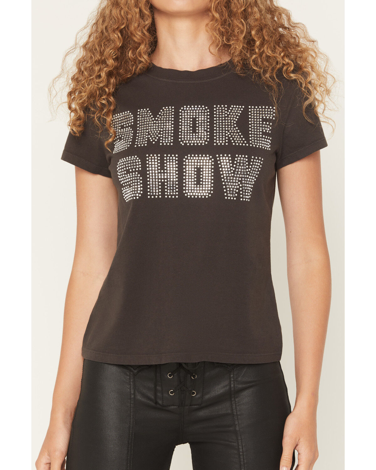 Image #3 - Idyllwind Women's Smoke Show Rhinestone Short Sleeve Baby Tee, Black, hi-res