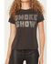 Image #3 - Idyllwind Women's Smoke Show Rhinestone Short Sleeve Baby Tee, Black, hi-res