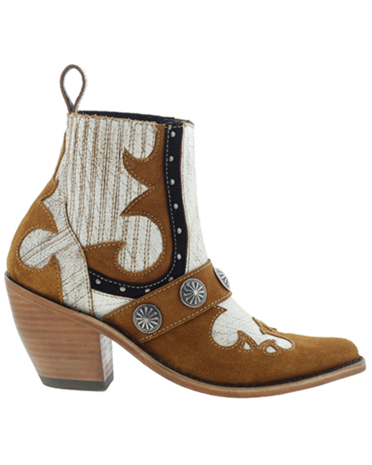 Image #2 - Liberty Black Women's Cobre Alejandra Concho Western Booties - Round Toe, White, hi-res