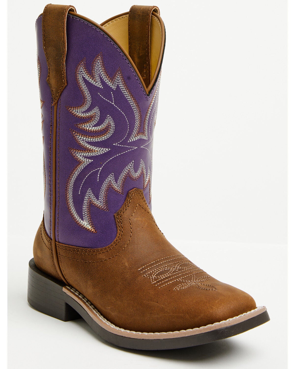 Shyanne Girls' Hannah Performance Western Boots - Broad Square Toe, Purple, hi-res