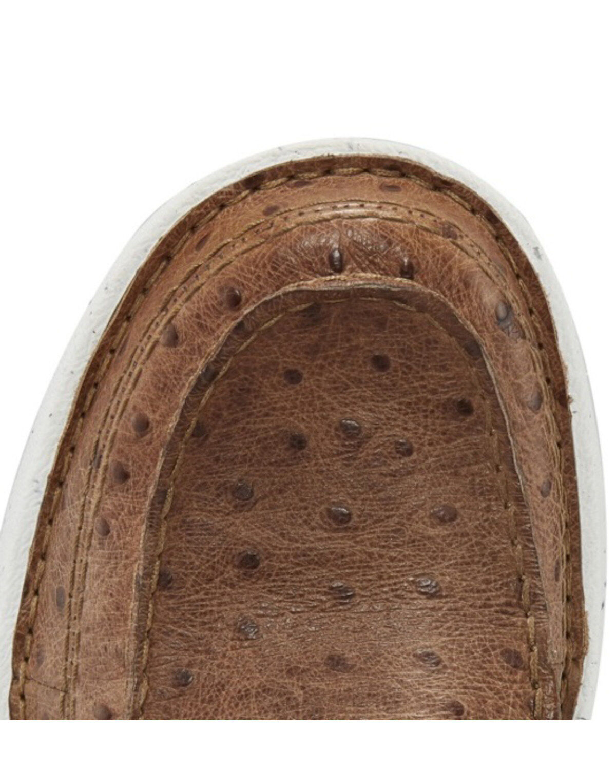 Image #5 - Justin Men's Hazer Tan Full Quill Ostrich Print Shoes - Moc Toe, , hi-res