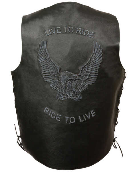 Image #2 - Milwaukee Leather Men's "Live to Ride" Flying Eagle Vest - 4X, , hi-res