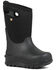 Bogs Boys' Neo Classsic Black Outdoor Boots - Round Toe, Black, hi-res