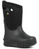 Image #1 - Bogs Boys' Neo Classsic Black Outdoor Boots - Round Toe, Black, hi-res