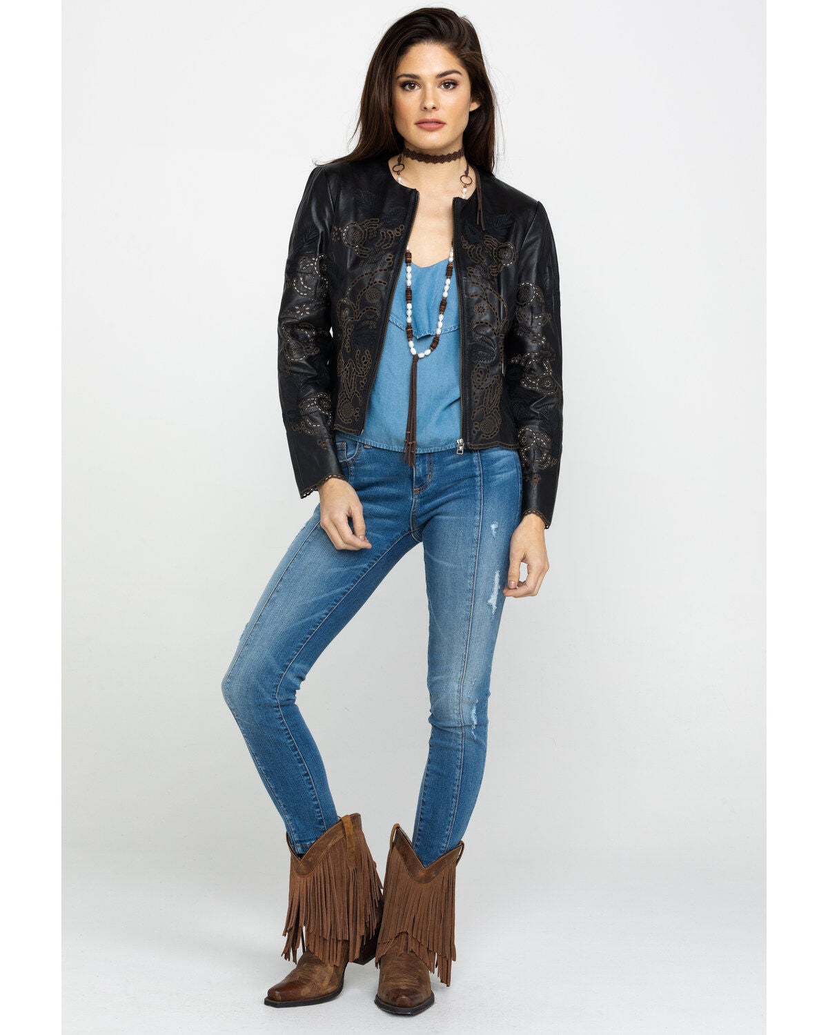 high low leather jacket