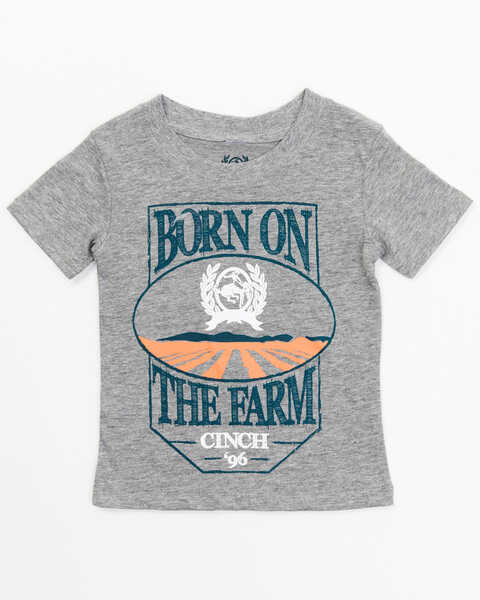 Cinch Infant Boys' Born On The Farm Graphic T-Shirt, Heather Grey, hi-res