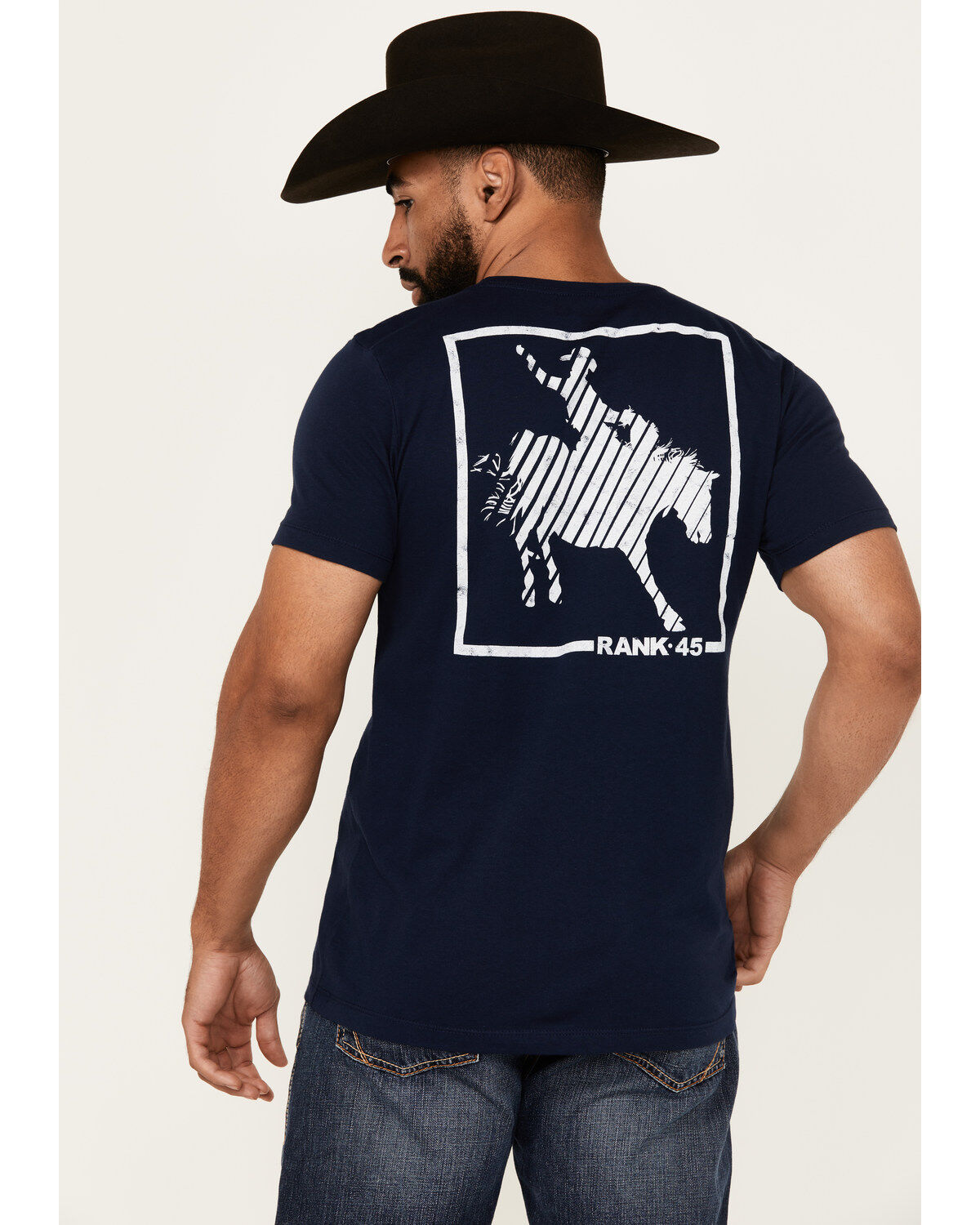 Image #4 - RANK 45® Men's Elliot Cowboy Short Sleeve Graphic T-Shirt, Navy, hi-res
