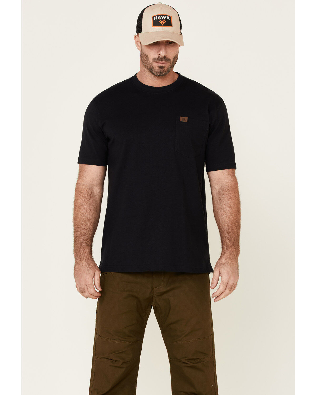 Image #2 - Hawx Men's Dark Olive Stretch Ripstop Work Pants, Olive, hi-res