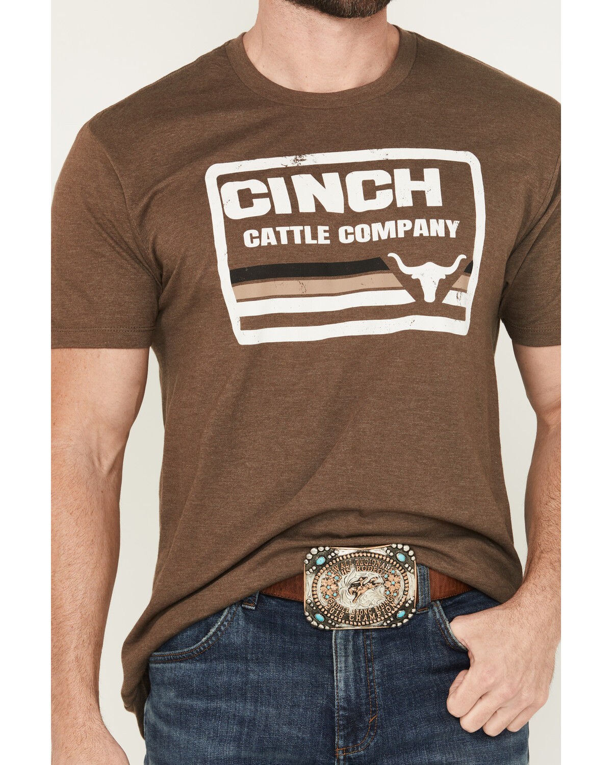 Image #3 - Cinch Men's Cattle Company Logo Short Sleeve Graphic T-Shirt, Brown, hi-res