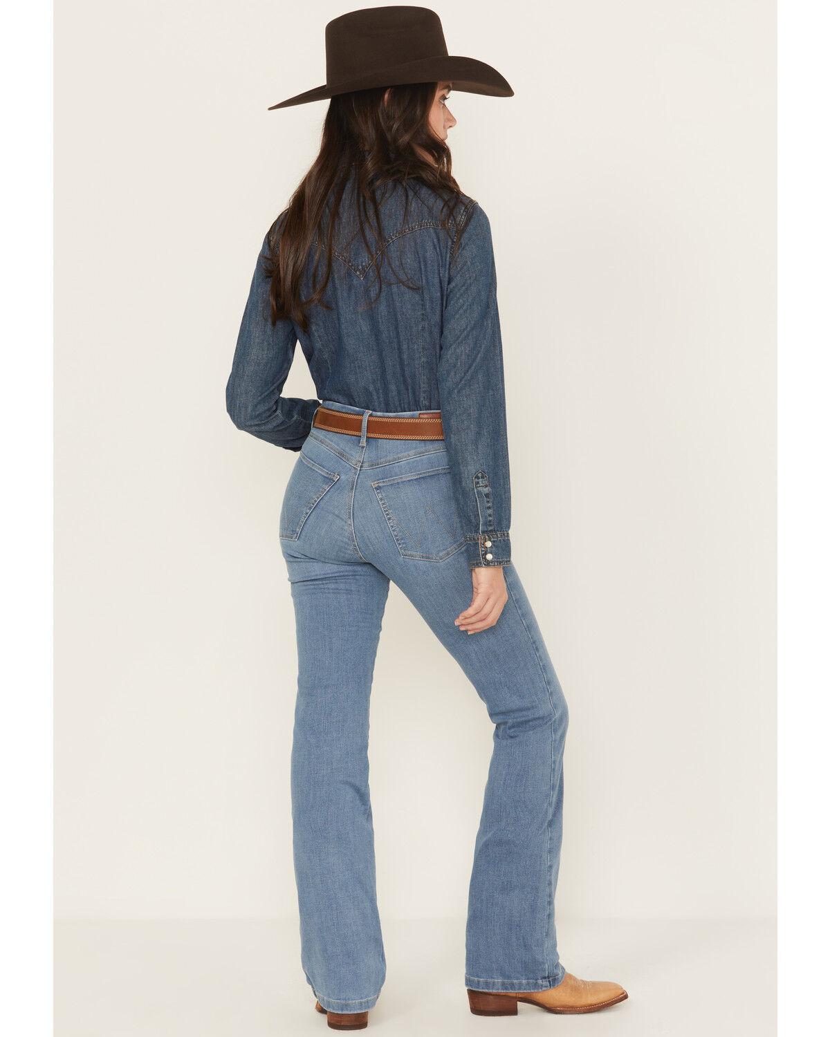 Image #3 - Wrangler Women's Palmer Medium Wash High Rise Bespoke Bootcut Stretch Denim Jeans, Medium Wash, hi-res