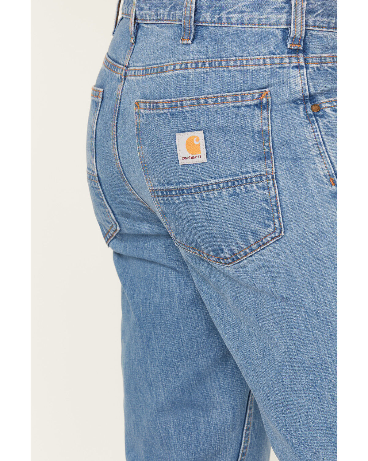 Image #3 - Carhartt Men's Relaxed Fit Light Wash Work Jeans, Light Wash, hi-res