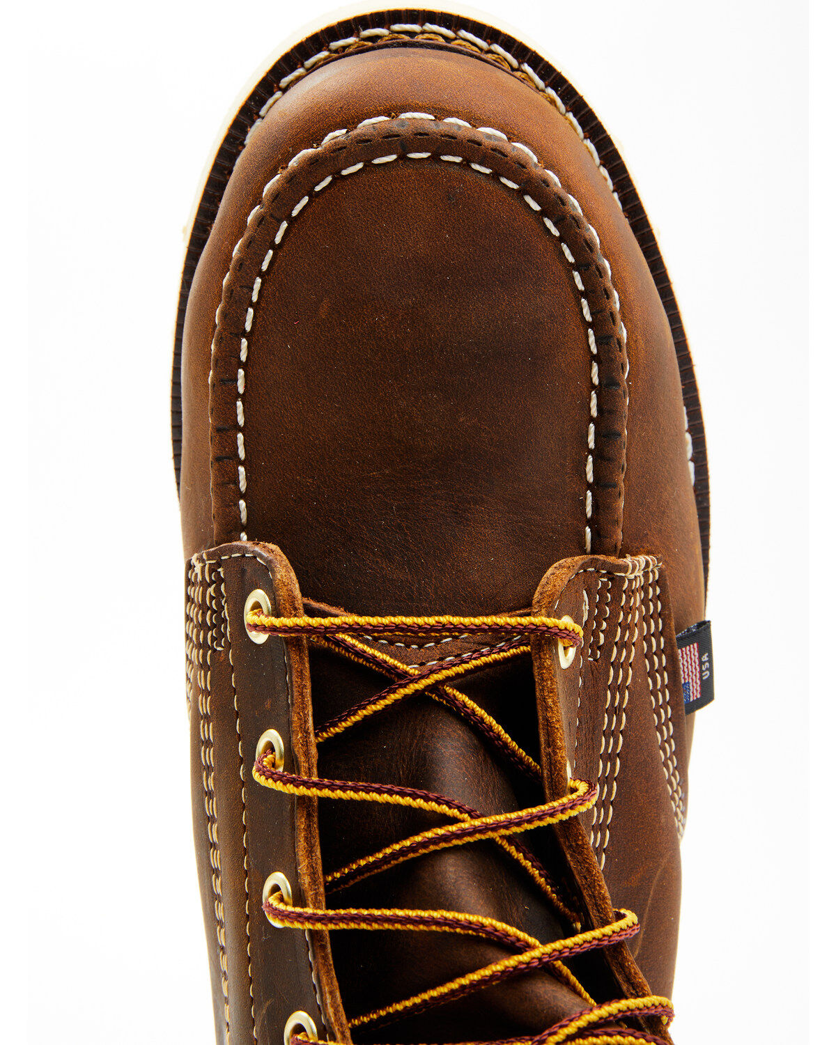 Image #6 - Thorogood Men's American Heritage 8" USA Wedge Work Boots - Steel Toe, Brown, hi-res
