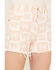 Image #2 - Wrangler Women's Signature Print High Rise Festival Shorts, Peach, hi-res