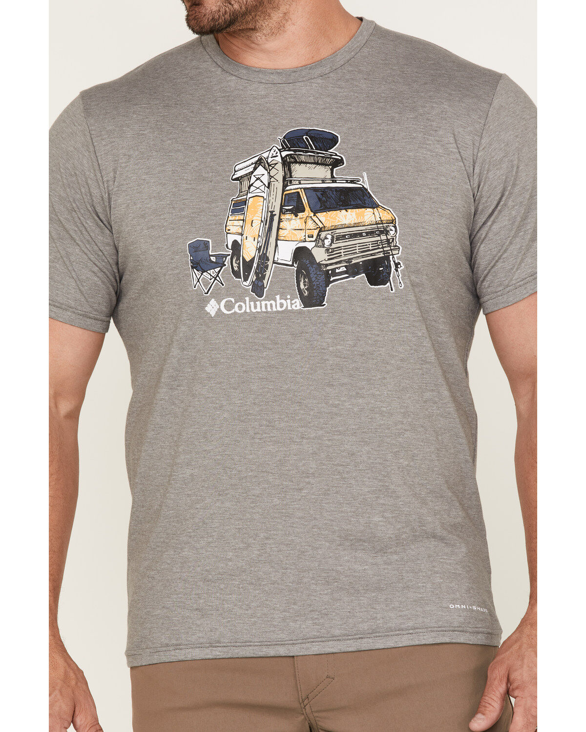 Image #3 - Columbia Men's All 4 Outdoors Logo Graphic T-Shirt, Grey, hi-res
