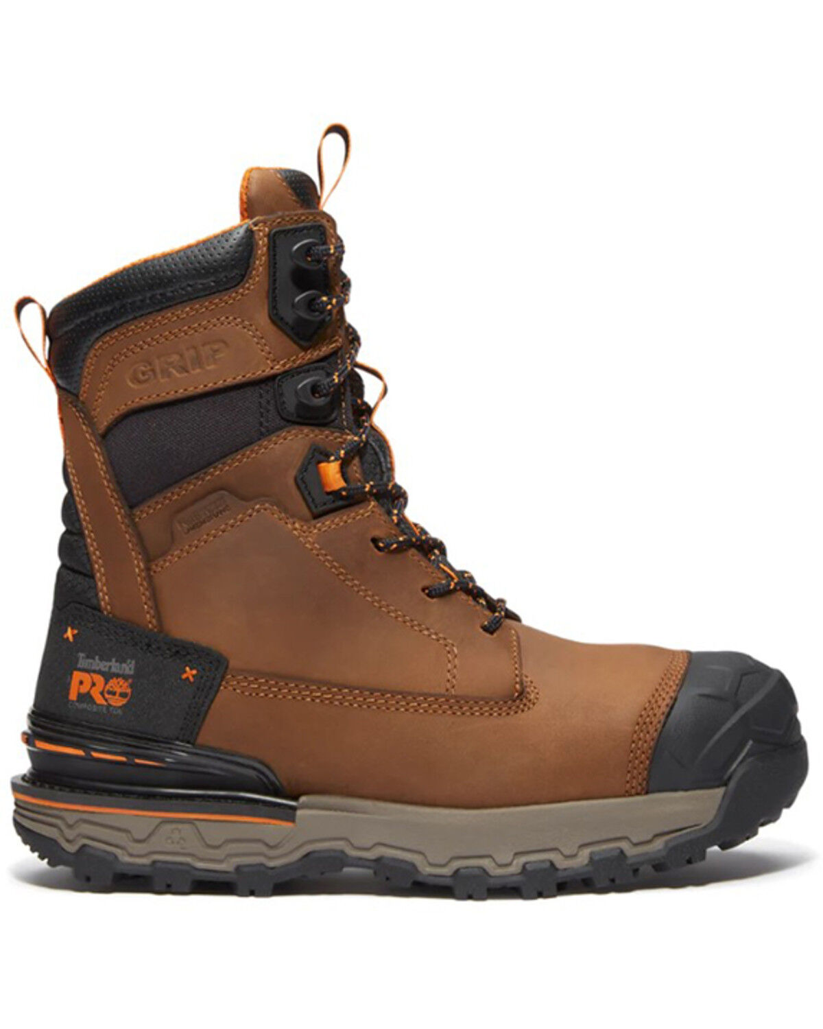Image #2 - Timberland Men's 8" Boondock Ultralight Waterproof Work Boots - Composite Toe, Brown, hi-res