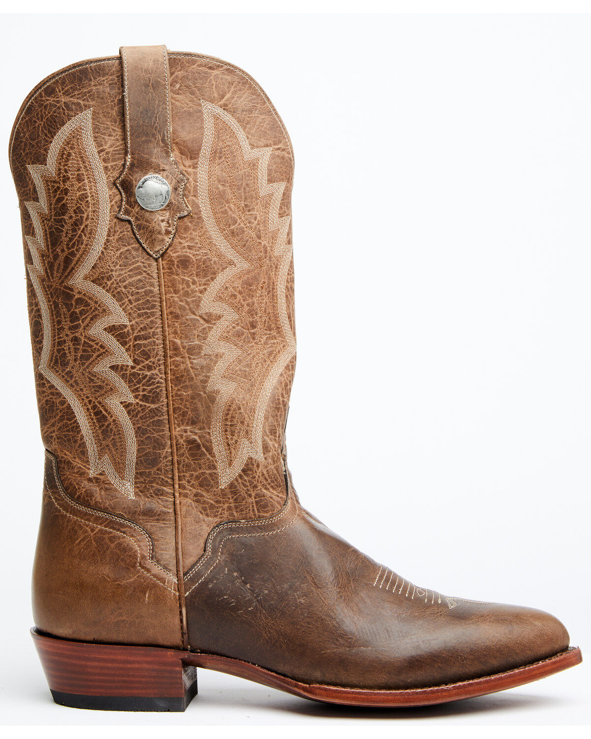 Image #2 - El Dorado Men's Sahara Western Boots - Round Toe, Dark Brown, hi-res