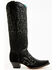 Image #2 - Corral Women's Crystal Embroidered Tall Western Boots - Snip Toe, Black, hi-res