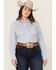 Image #1 - Ariat Women's Striped Team Kirby Long Sleeve Button-Down Stretch Western Shirt - Plus, Blue, hi-res