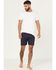 Image #1 - Rock & Roll Denim Men's Longhorn Print Stretch Chino Shorts, Navy, hi-res