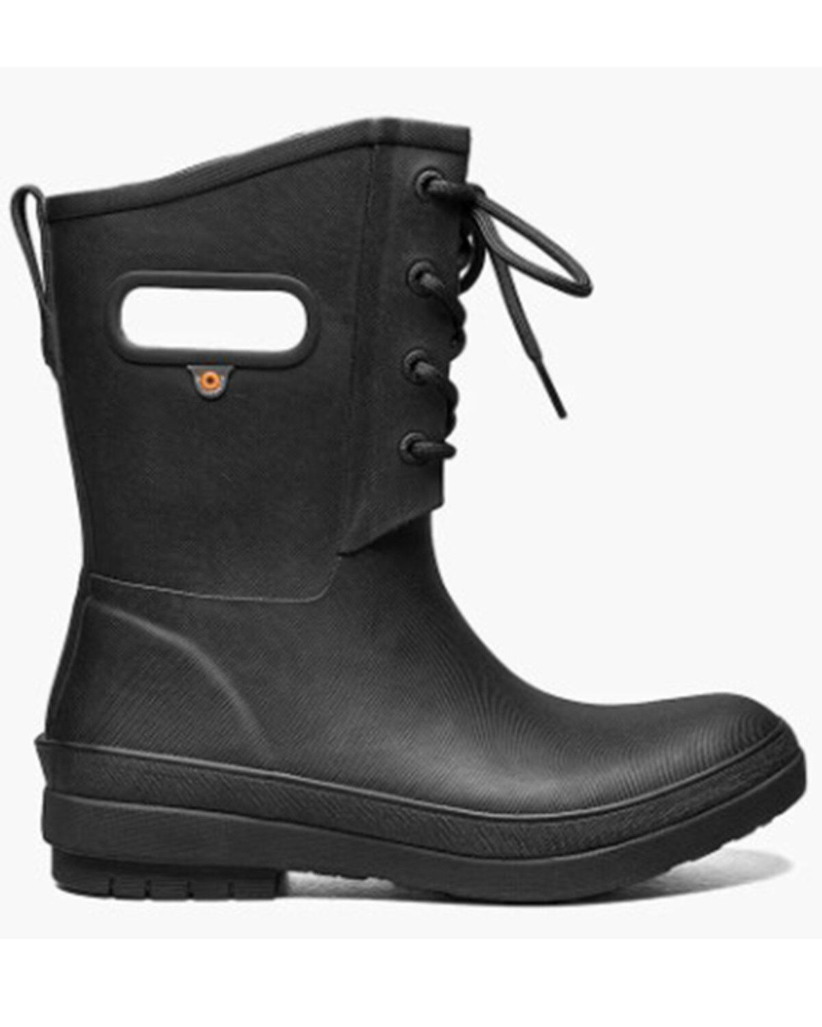 Image #2 - Bogs Women's Amanda Plush II Lace-Up Waterproof Rain Boots - Round Toe, Black, hi-res