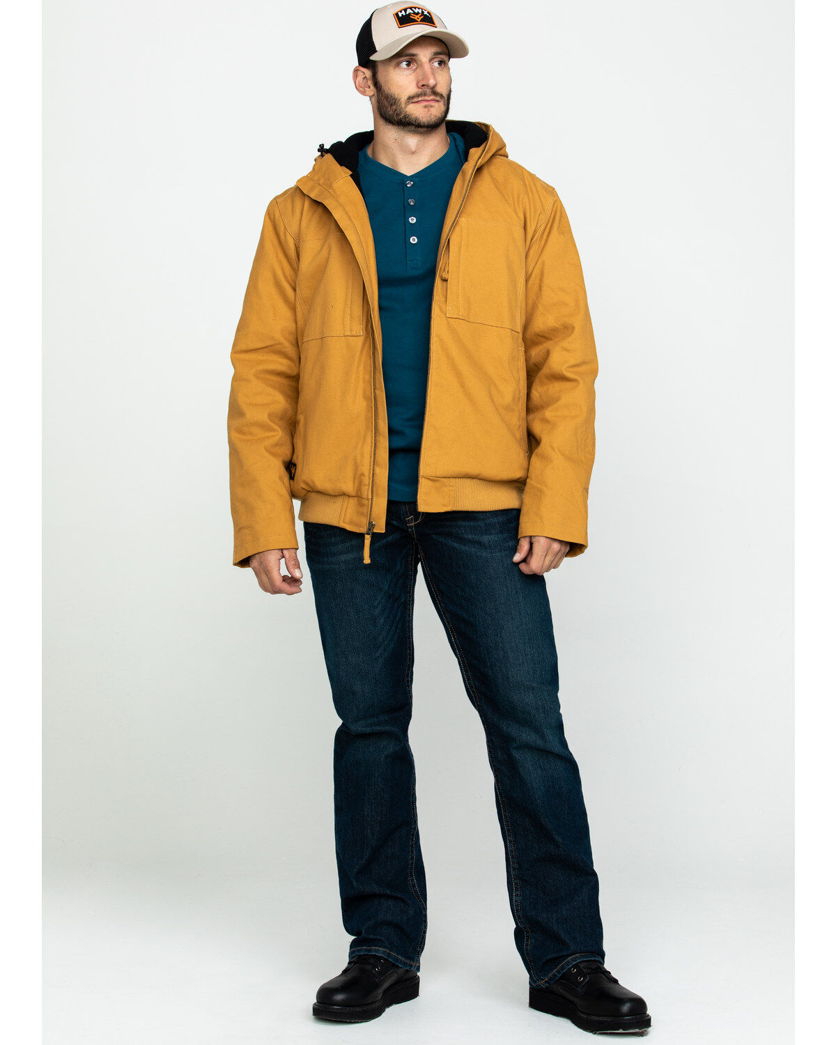 Image #6 - Hawx Men's Brown Canvas Quilted Bi-Swing Hooded Zip Front Jacket - Tall, , hi-res
