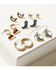 Image #1 - Shyanne Women's Gold 6-Piece Moon & Sun Cowgirl Hat & Boot Earrings Set, Multi, hi-res