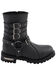 Image #2 - Milwaukee Leather Women's Triple Buckle Harness Moto Boots - Round Toe, Black, hi-res