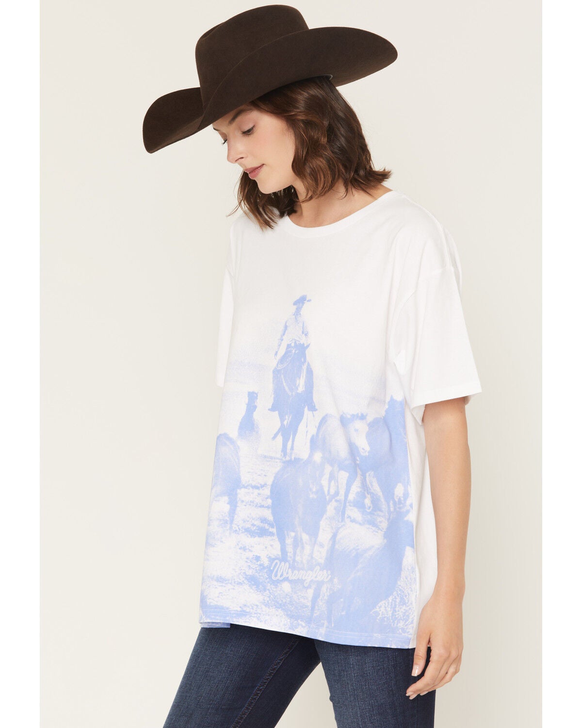 Image #2 - Wrangler Retro Women's White Horse Short Sleeve Graphic Tee, White, hi-res