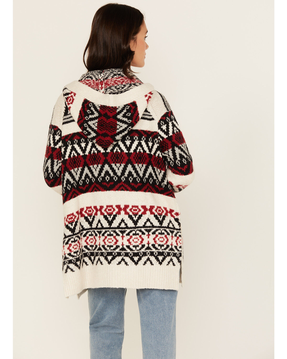 Image #4 - Cleo + Wolf Women's Carmen Southwestern Print Hooded Cardigan, Oatmeal, hi-res