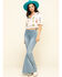 Image #6 - Miss Me Women's Cream Floral Button Down Ruffle Top, , hi-res