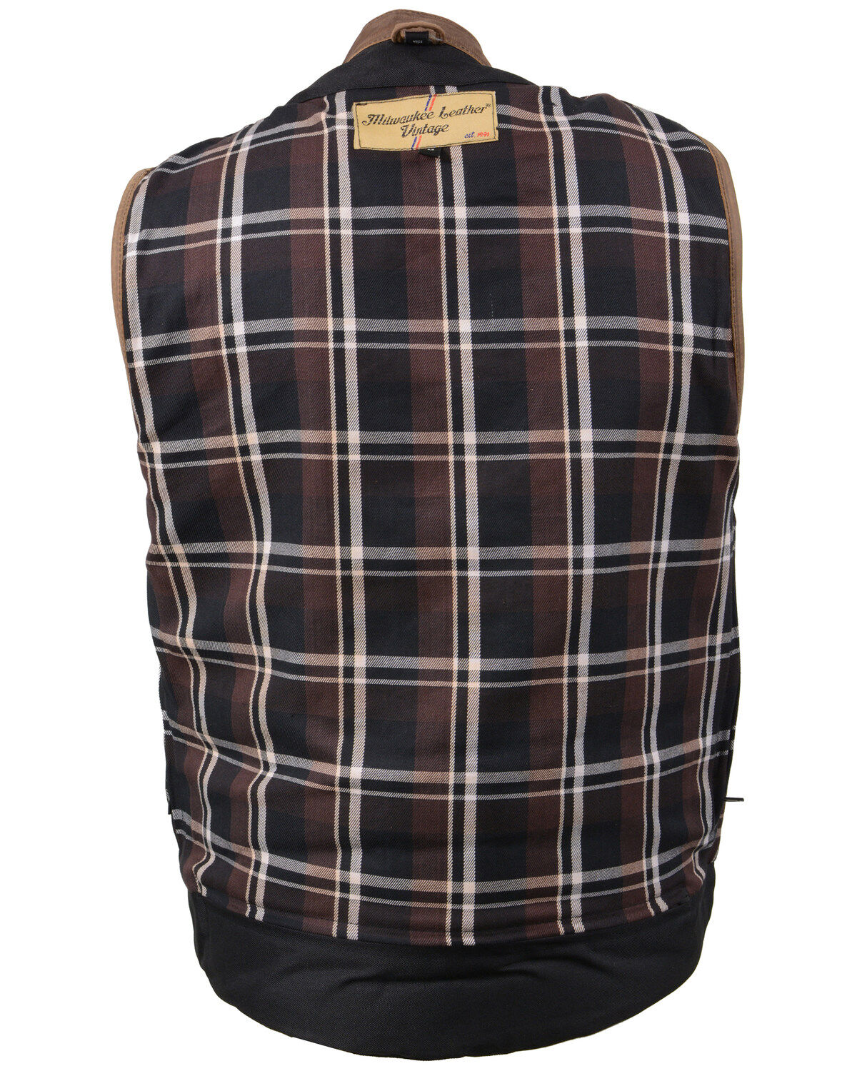 Image #4 - Milwaukee Leather Men's Rustler Concealed Carry Vintage Motorcycle Leather Vest, Brown, hi-res