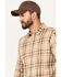 Image #2 - Brothers and Sons Men's Plaid Print Long Sleeve Button Down Western Shirt, Chocolate, hi-res