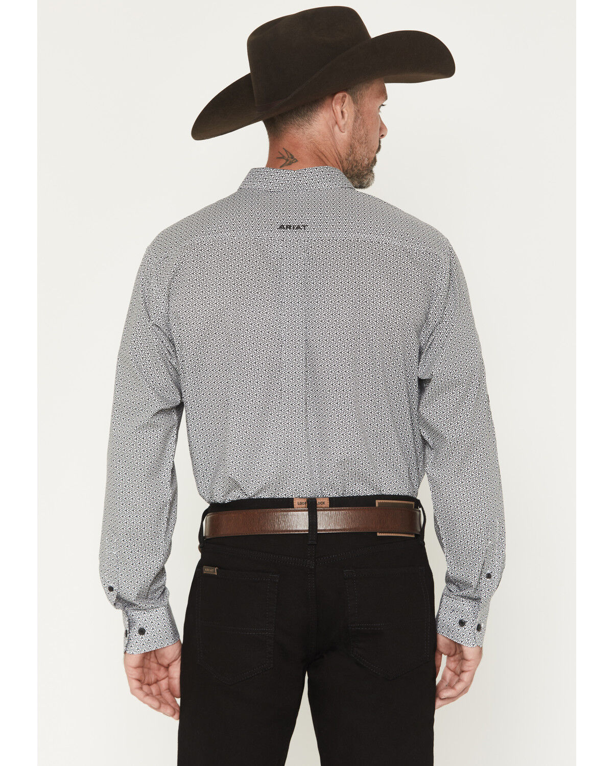 Image #4 - Ariat Men's Team Pablo Geo Print Long Sleeve Button-Down Western Shirt, Black, hi-res