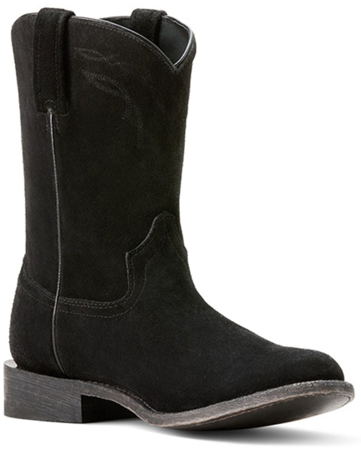 Ariat Men's Downtown Suede Western Boots - Round Toe, Black, hi-res