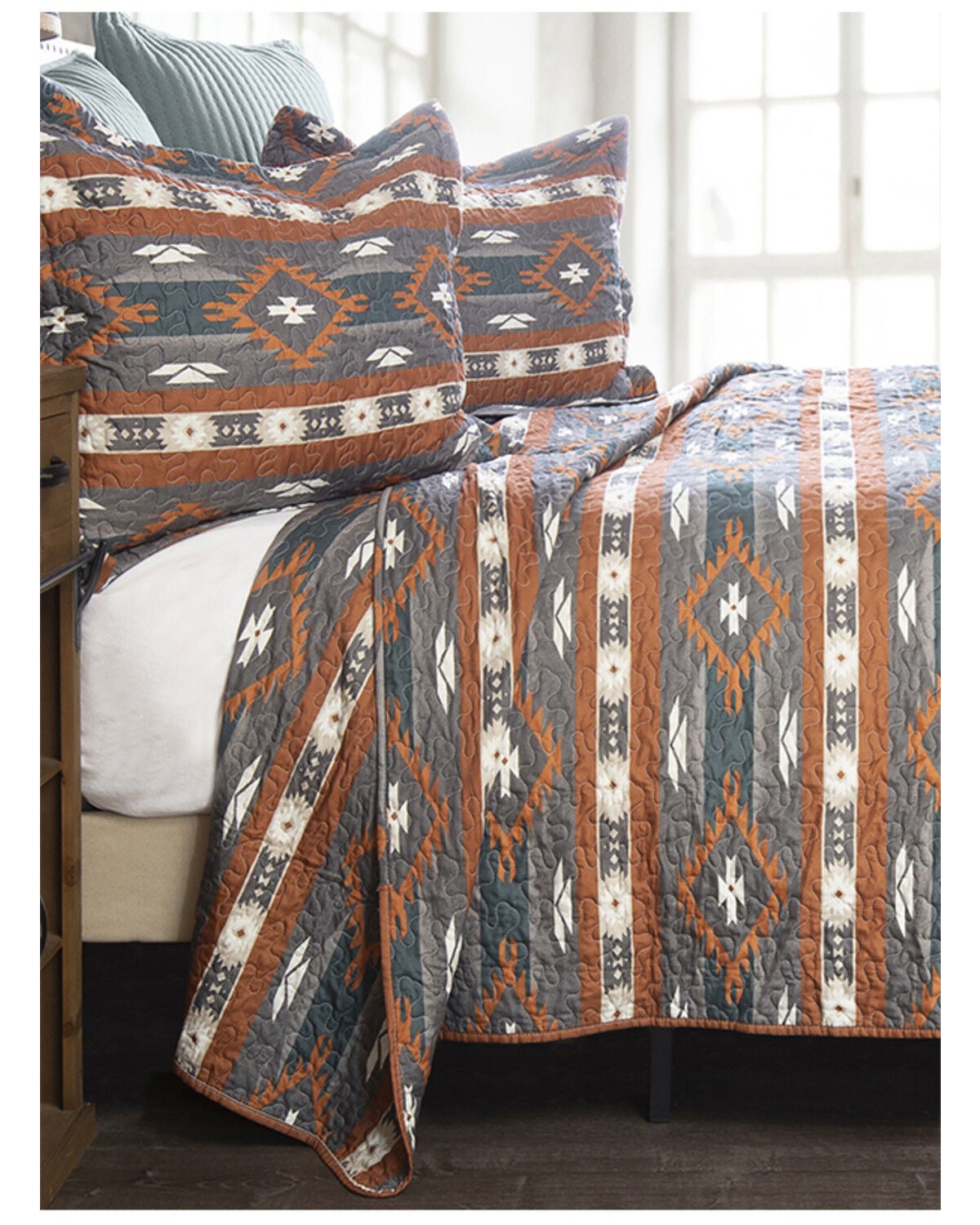Image #3 - Carstens Home Wrangler Checotah Queen Quilt Set - 3 Piece, Multi, hi-res