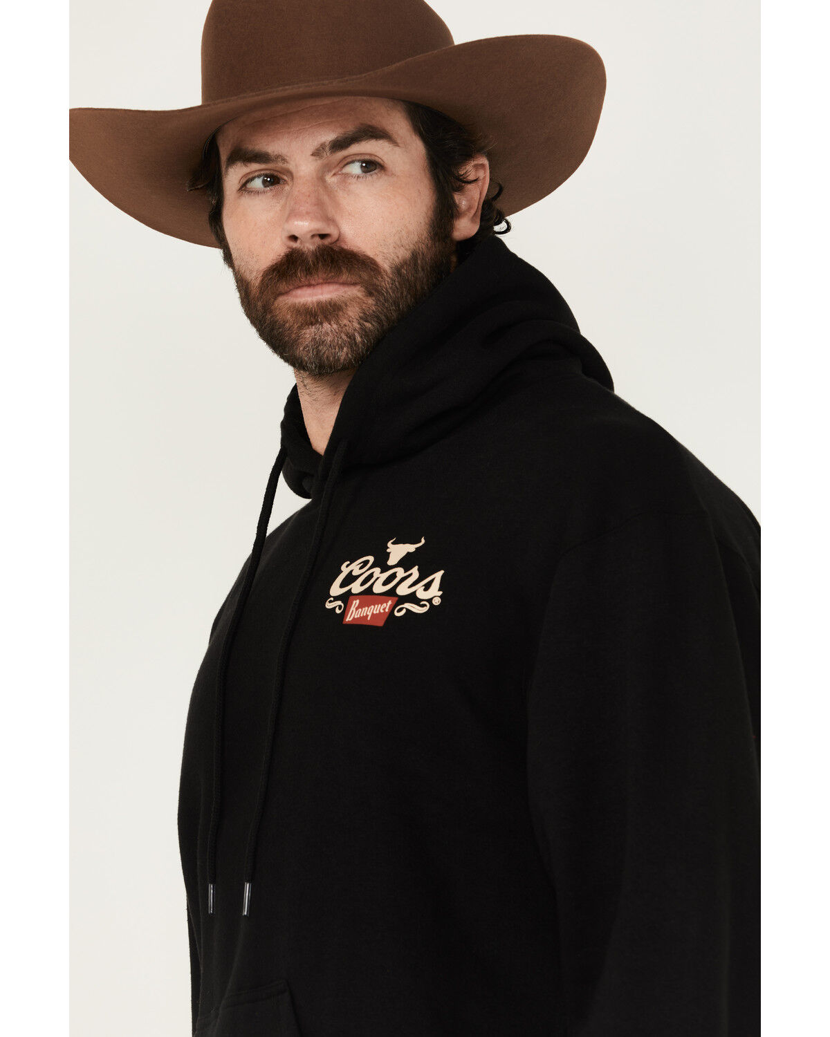 Image #4 - Coors Men's Boot Barn Exclusive Coors Rodeo Steer Head Hooded Sweatshirt, Black, hi-res