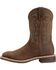 Ariat Hybrid Rancher Waterproof Pull On Work Boots - Square Toe, Brown, hi-res
